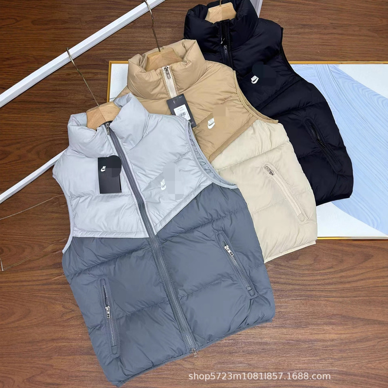 新款nk勾子外贸马甲男装秋冬新款运动外套祤绒棉棉服保暖背心|undefined