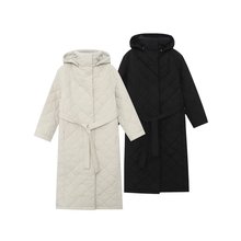 Z女装2025秋季新款腰带式高领可拆卸帽长款棉服外套大衣女0518259