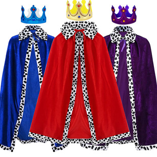 Cross Border Halloween Cape King Prince Parent-Child Party Performance Red Blue Purple Christmas Cape Cape