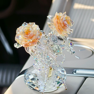Creative Car Center Console – Car Perfume Aromatherapy - yellow-rose