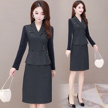 格子连衣裙今年新款秋季大码女装显瘦遮肚子洋气减龄气质裙子