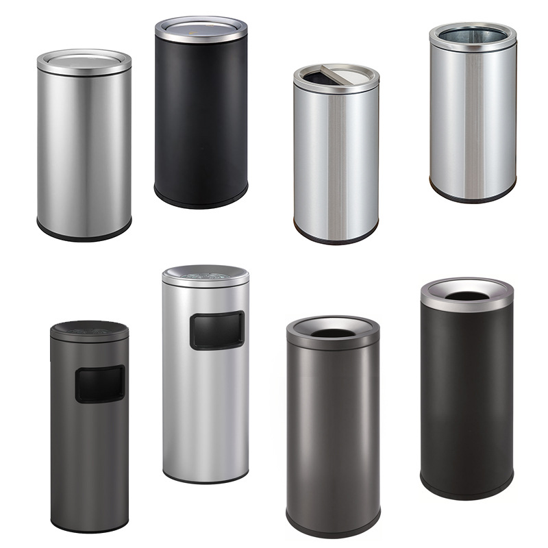 Cubo de ceniza de estilo de Hong Kong caja de fruta cesta de papel higiénico de mano Cubo de basura de acero inoxidable de doble capa retardante de llama