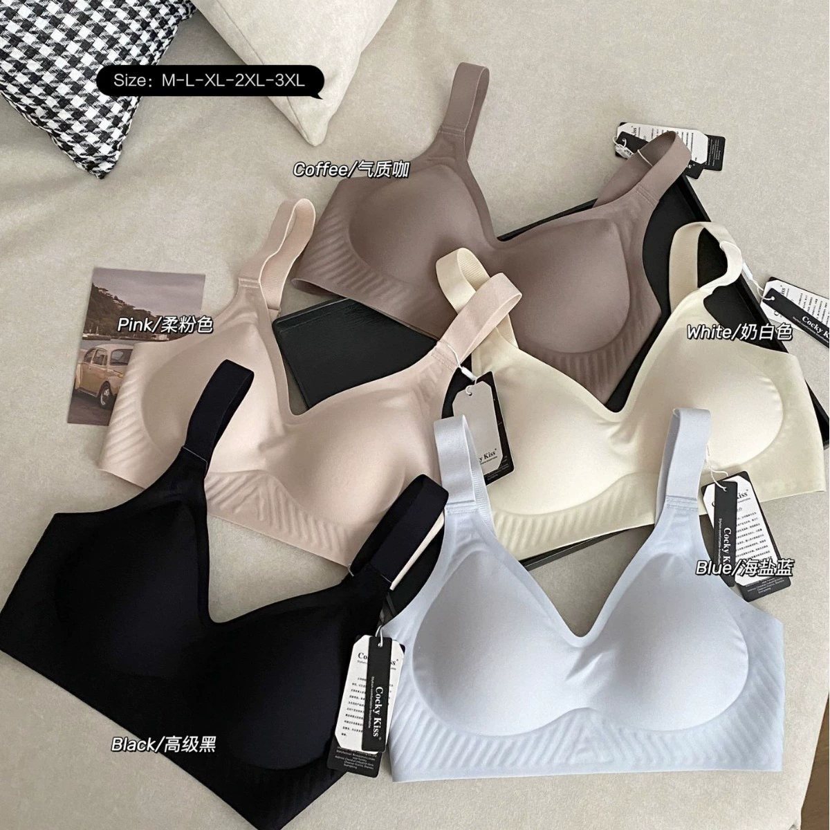 Underwear, wireless bra, straps, supporting push up bra