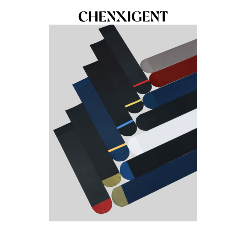 Dust Xishi Gentleman Men's Formal Striped Classic Mid-High Tube Thin Ultra-Thin Breathable Business Black Silk Long Stockings