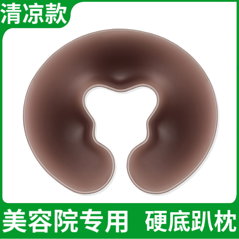 美容院趴枕脸垫型洞口按摩床头洞趴垫头垫乳胶型枕面部硅胶硬底|undefined