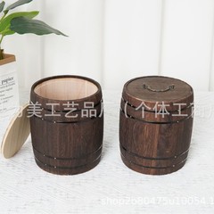 レトロ木製茶葉桶実木茶葉包装樽携帯型青桔茶葉収納桶卸売り