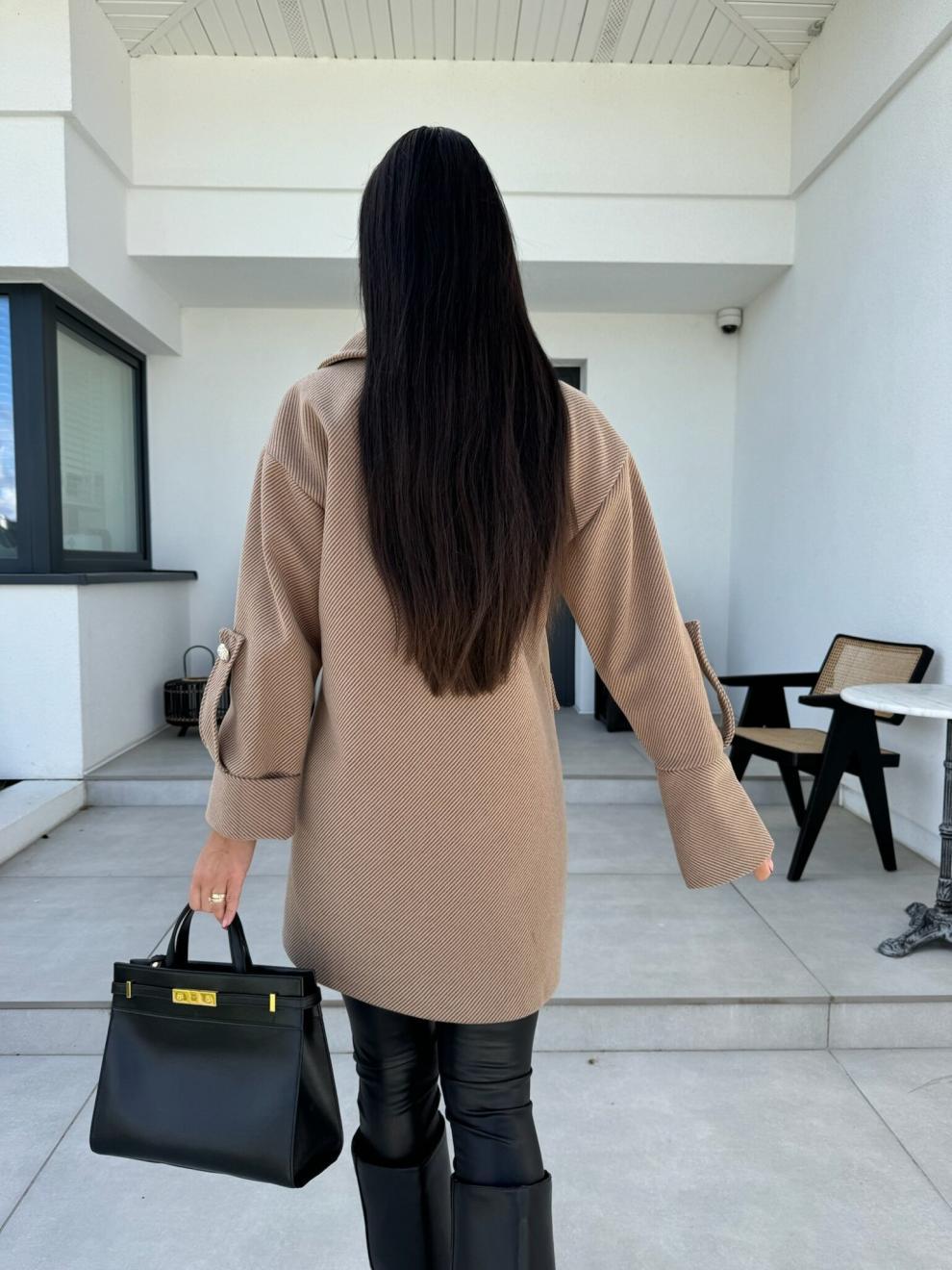 Women's Clothing New solid color H type suit collar woolen coat_voghion.com