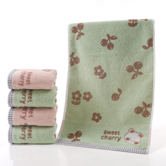 Color yarn cotton children's small towel soft absorbent face cartoon cotton towel wholesale kindergarten baby towel