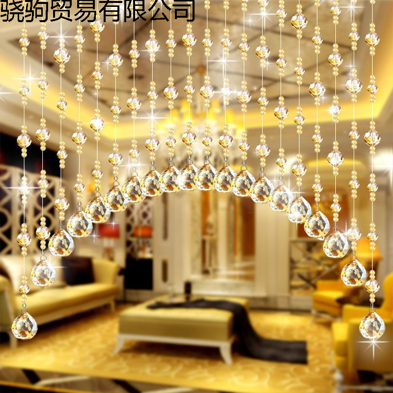 Crystal Bead Curtain Feng Shui Door Curtain Hanging Curtain Partition Curtain Room Decoration Living Room Entrance Aisle Bathroom Punch-Free