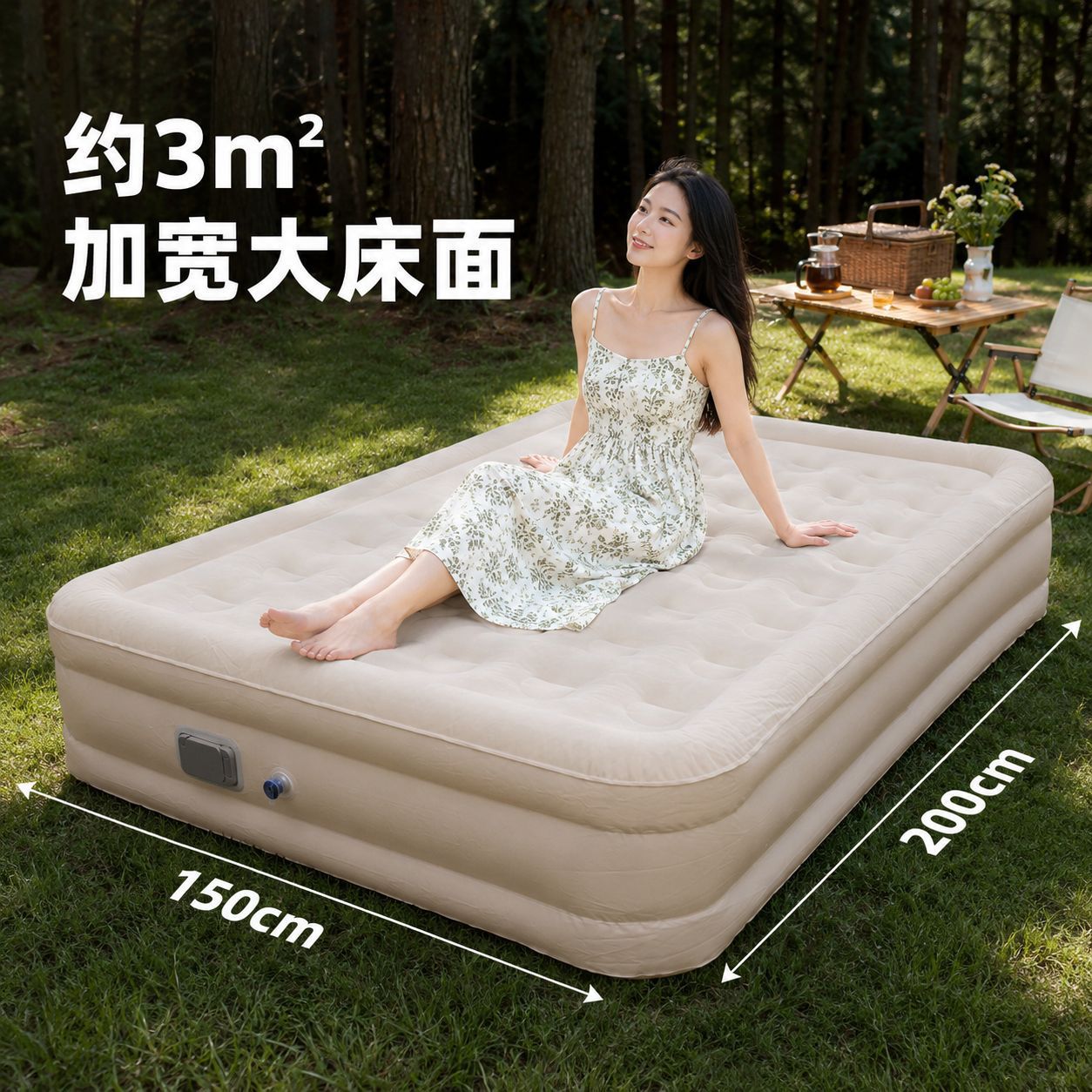 Car-mounted mattress, automatic inflatable camping air mattress, home inflatable mattress, self-driving travel trunk outdoor inflatable bed