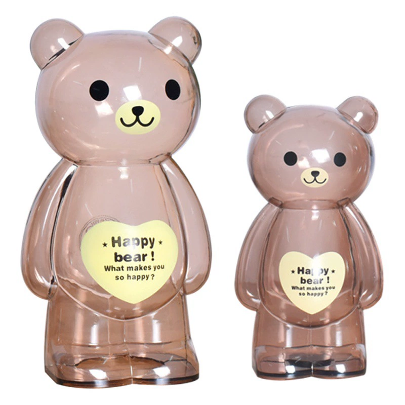 Трансграничная популярная Интернет-знаменитость, банка для смены, прозрачный медведь, копилка, киоск, копилка, рекламный подарок, детская копилка