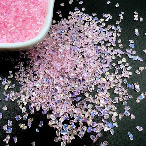Live Streaming Bright AB Colorful Glass Crushed Glass Fragments DIY Filling Frame Nail Decorative Accessory Material