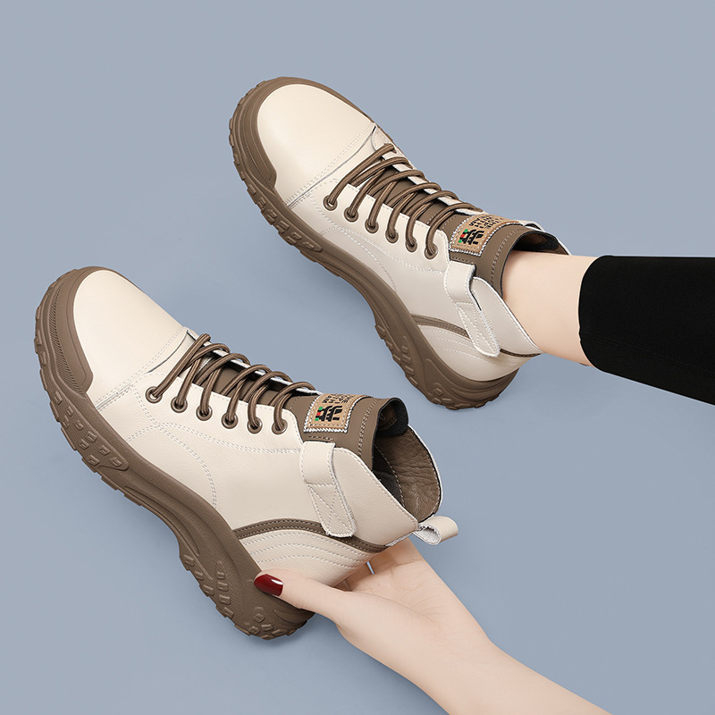 High-Top Shoes, Martin Boots, Women's Soft Leather 2026 Autumn and Winter New Korean Style Short Boots, Sports Casual Shoes, Fashionable Flat-Soled Women's Shoes High-Top Shoes, Martin Boots, Women's Soft Leather 2026 Autumn and Winter New Korean Style Short Boots, Sports Casual Shoes, Fashionable Flat-Soled Women's Shoes