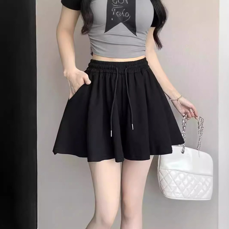 Summer Loose Popular Ballet Style A- line Five-point Pants Women's Small Slimming Mid-waist Anti-running Pleated Shorts
