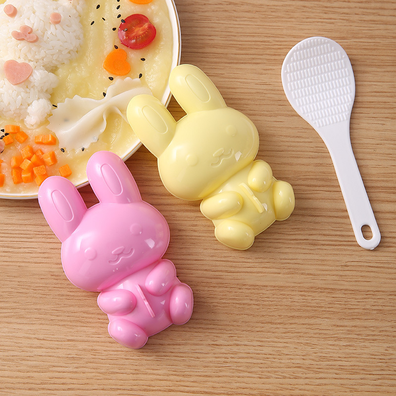 小兔子饭团模具 创意立体DIY手工兔子便当咖喱饭盖饭模型工具|ru