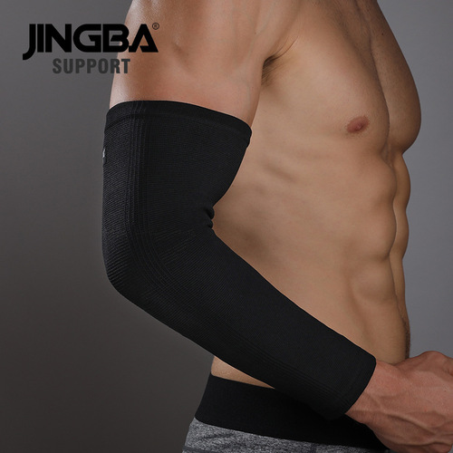 JINGBA Extended Elbow Pads Outdoor Sports Basketball Weightlifting Fitness Cycling Long Arm Guards Manufacturer Wholesale
