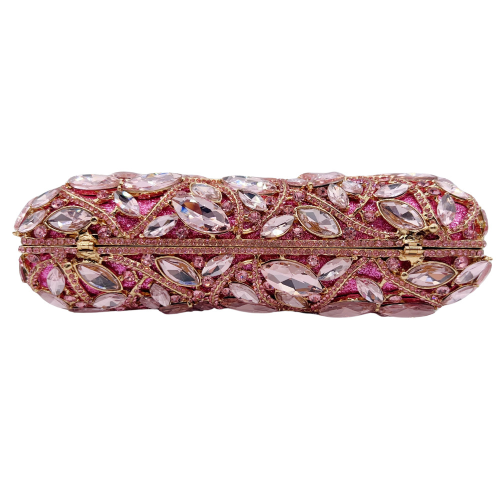 Clutch transfronterizo nuevo bolso de banquete de cristal hueco con diamantes, cadena de banquete de mano bolso de mujer