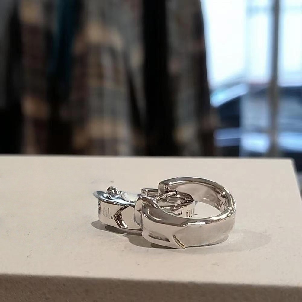 Empress Dowager Saturn Belt Buckle Earrings Trendy Men's Niche Round Ring Logo Stud Earrings Women's High-End Simple Hoop Earrings