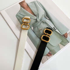 Women's Versatile Simple Retro Holeless Square Buckle Belt, 2021 New Style, Decorative Belt for Denim Jeans, Factory Wholesale