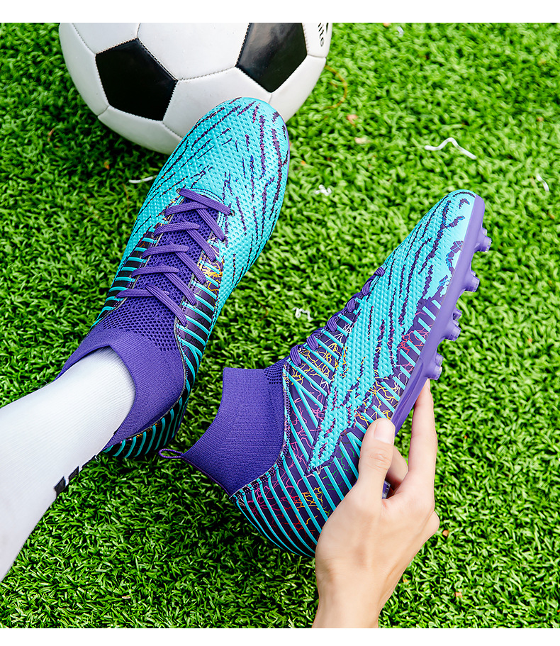 Football High Top 2024 Autumn New Camo Boys' Professional Training Long Broken Nail Large Sports Shoes_voghion.com