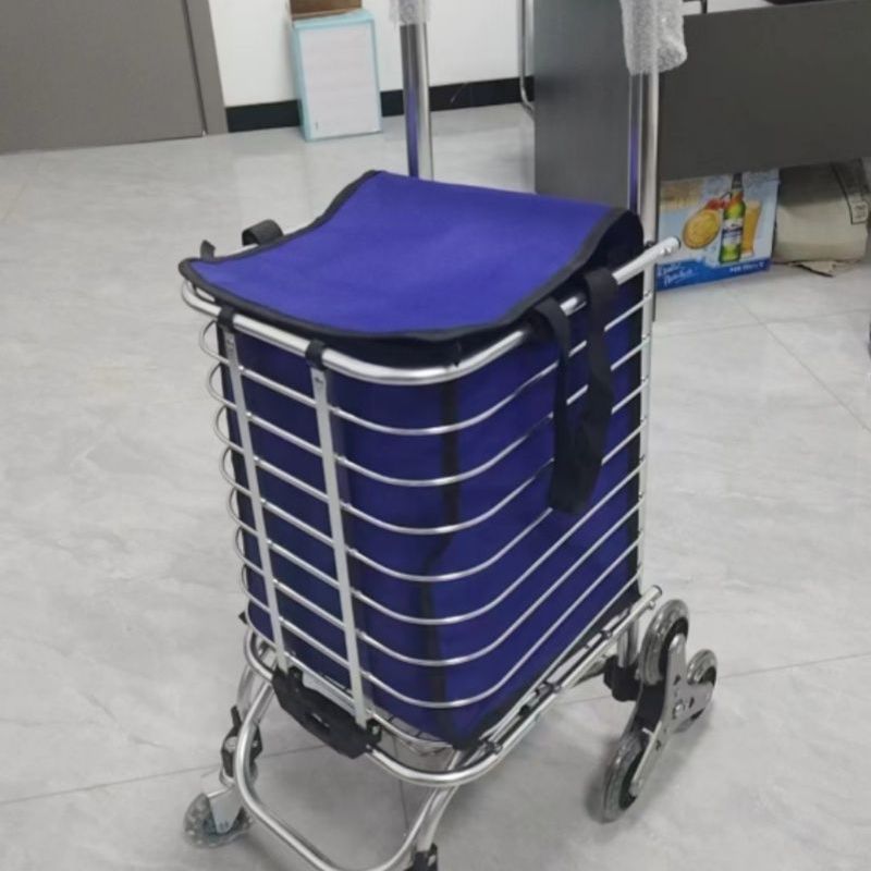 Subir escaleras para comprar verduras, pequeño conductor tirado por mano, carro plegable, portátil multifuncional, anciano, agua embalada para comprar verduras, artefacto mágico, joven