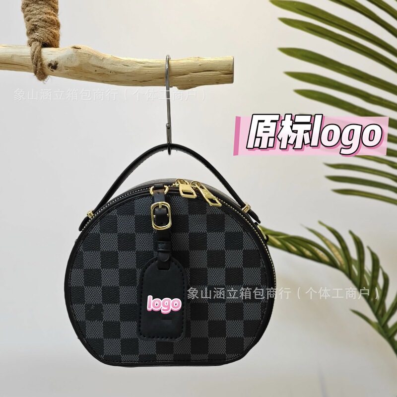 2025新款老花圆饼女包手提斜挎包欧美流行圆形单肩包零钱小包批发|undefined