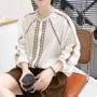 春季圆领新款宽松棉衬衫