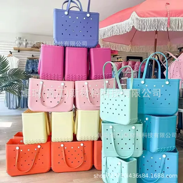 Eva Beach Bag Lightweight Perforated Bag DIY Large Capacity Women's Handbag Seaside Shoulder Bag Cross-Border Exclusive Supply