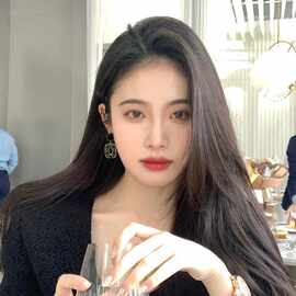 东菊925银耳钉小众设计感黑色耳环女2022年新款潮气质网红几何耳