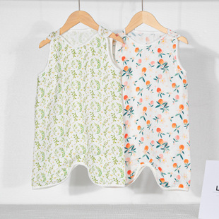 muslin summer four-layer six-layer antibacterial bamboo cotton gauze baby sleeping bag vest sleeping bag children baby sleeping bag