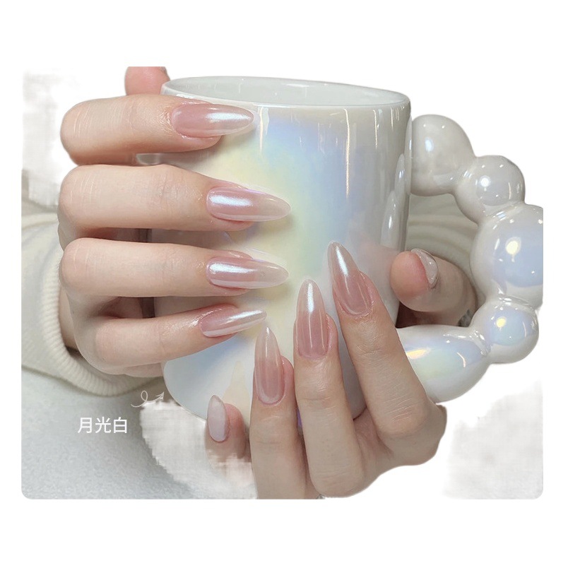 Internet celebridad estilo brillante plata espejo mágico polvo desgaste pieza de uñas decoración Hada luz de la luna polvo de Aurora espejo harina