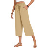 Cropped pants-khaki