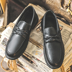 春秋季男鞋新款休閒鞋豆豆鞋男小皮鞋男伴郎鞋樂福工作鞋一腳蹬