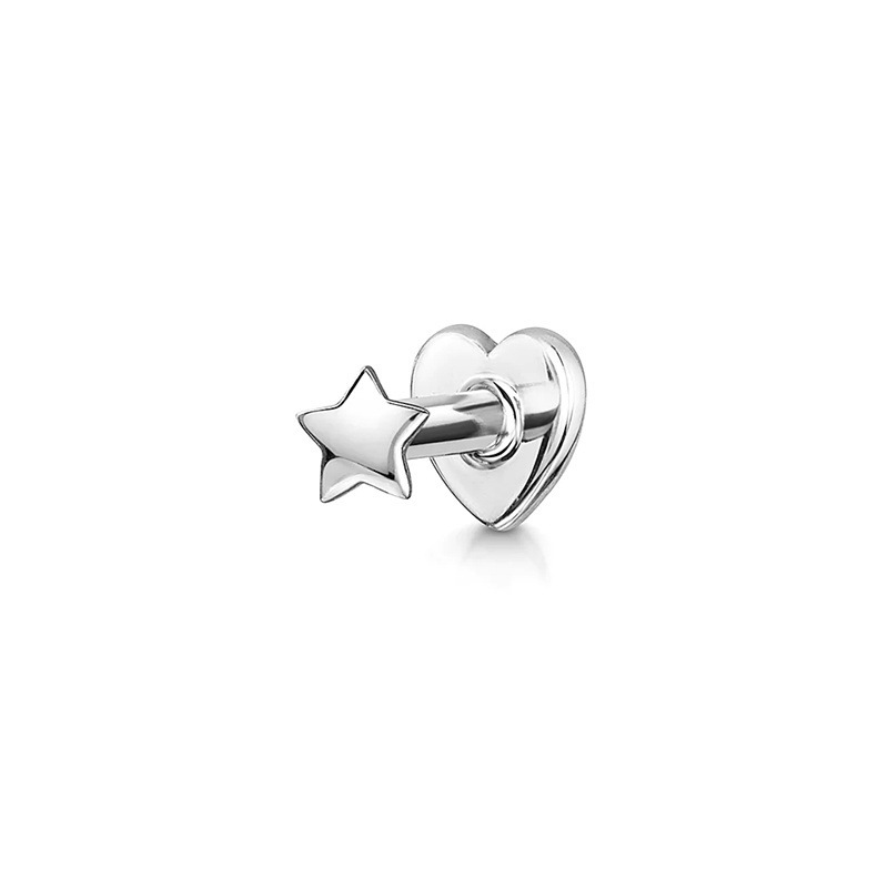 Europa y América Venta caliente s925 plata esterlina ins estilo simple diamante-incrustado personalidad cartílago piercing amor hilo piercing oído hueso uñas