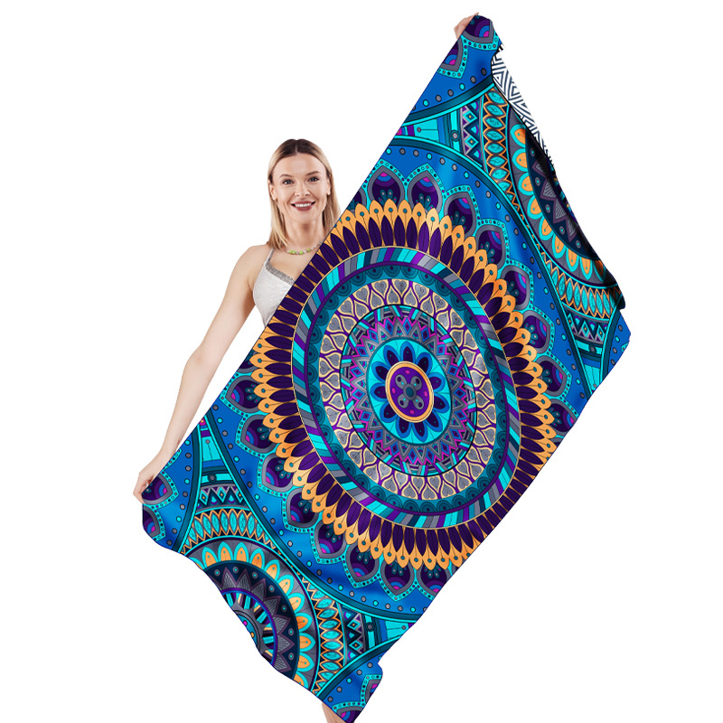 Europa y América transfronterizos toallas de playa doble terciopelo microfibra impresa digital toallas de playa toallas de baño de playa natación