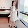 Lace skirt, white dress with bow, small princess costume, suitable for teen, 2021 collection