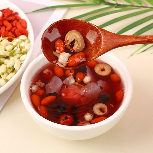 Jade Beauty Jasmine Tea Mulberry Goji Berry Tea Roselle Kumquat Eight Treasure Tea Summer Cold Brew Flower and Fruit Tea Wholesale
