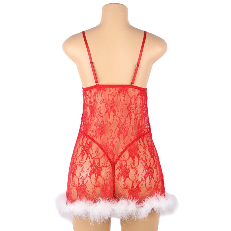 Comercio exterior caliente rojo Navidad uniforme traje europeo y americano sexy Lencería caliente tentación encaje Correa camisón