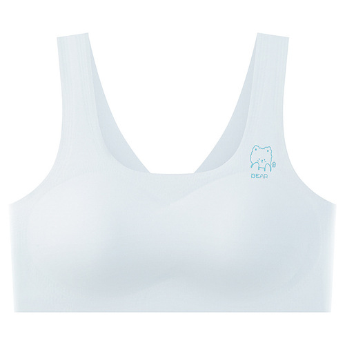 Primary school students' underwear, girls' growth period, girls' imitation convex thin section, girls' second and third stage seamless sports bra