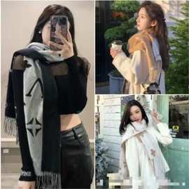 大牌高品质正确版秋冬双面纯色羊绒围巾小红书同款披肩保暖围脖女