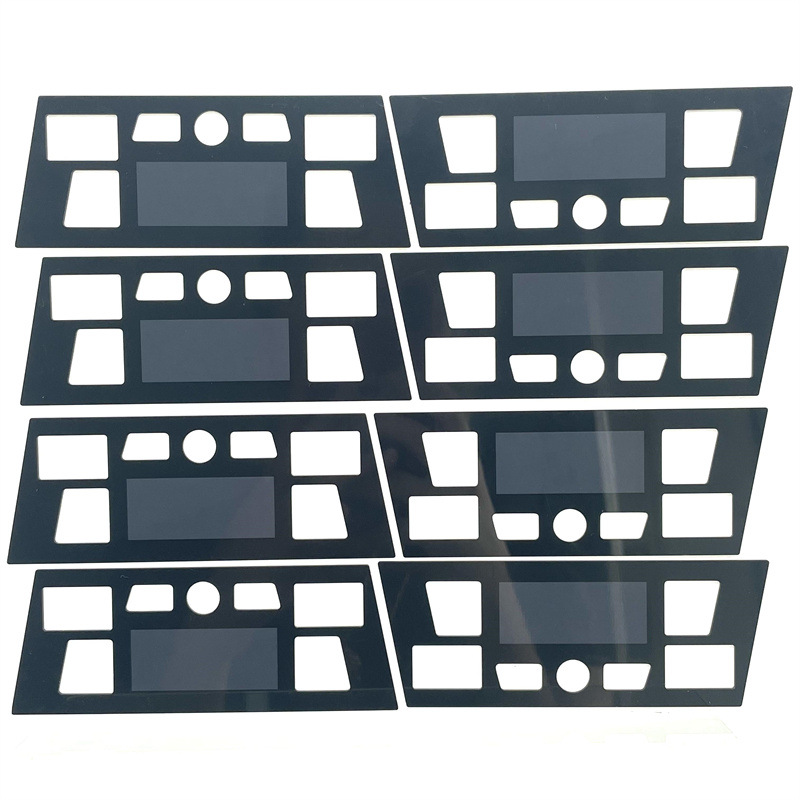 网版丝印半透PC茶色LOGO视窗镜片CNC精雕控制开关面板加硬防刮花