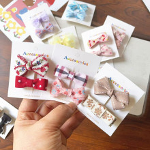 儿童蝴蝶结全包布发夹头饰女可爱女孩对夹侧边夹小女孩碎发发卡子