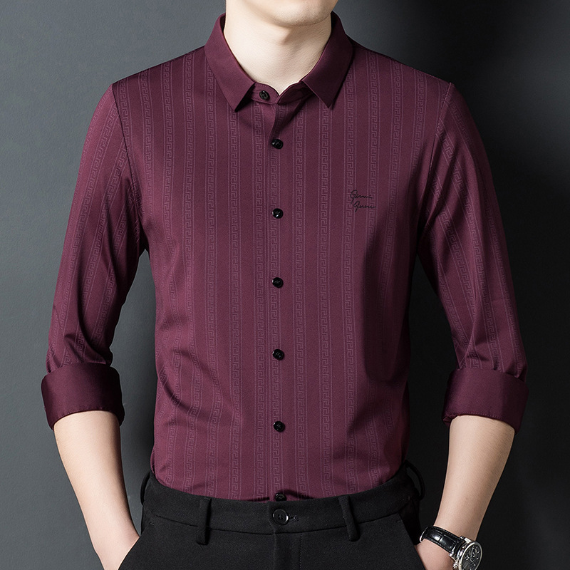 In stock high-end Xi Gong seamless shirt 2023 spring and autumn non-ironing long sleeve middle-aged business casual shirt wedding In stock high-end Xi Gong seamless shirt 2023 spring and autumn non-ironing long sleeve middle-aged business casual shirt wedding