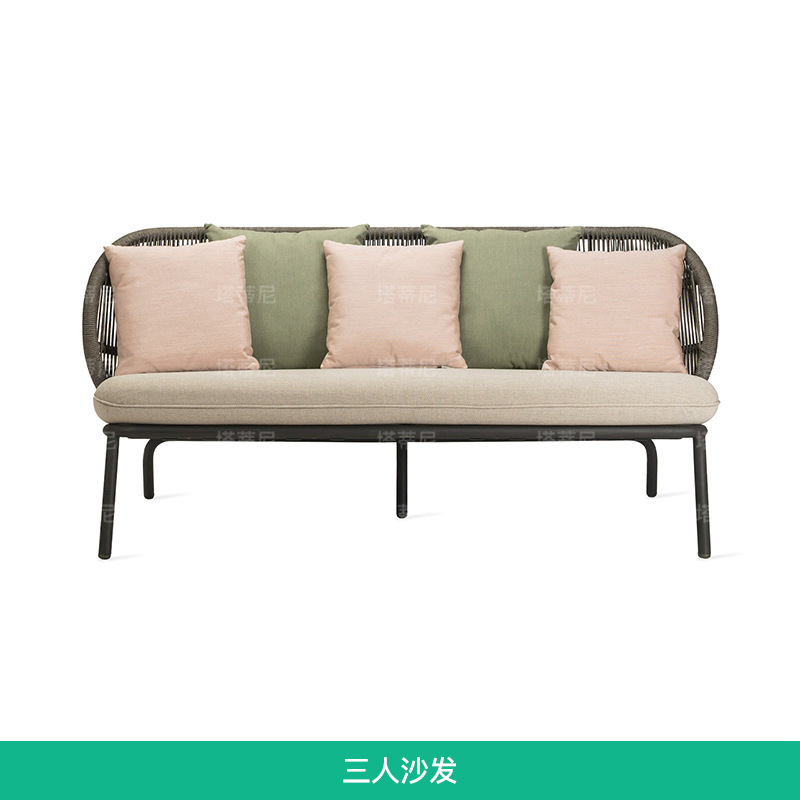 Conjunto de muebles de ratán para exteriores, sofá para patio, terraza, villa, resistente al agua y al sol, mesa de centro, muebles para jardín, balcón.