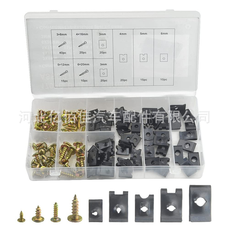 General Motors Truck and Van 170PCS Auto Screw Combination Set Black U-Clip Galvanized Cross Screw