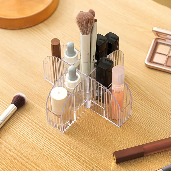 9-compartment cross-slot lipstick and eyebrow pencil storage rack, desktop cosmetics organizer