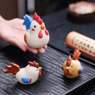 Yixing Original Mineral Purple Sand Tea Pet Rooster Ornament Can Be Used as a Cute Animal Zodiac Tea Set Tea Pet Small Tea Toy for Home Decoration