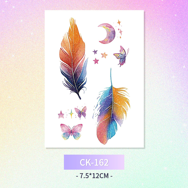 Glitter mariposa cara pegatinas tatuaje pegatinas hadas lavable impermeable de larga duración lindo unicornio ciervo Luna Estrella Planeta