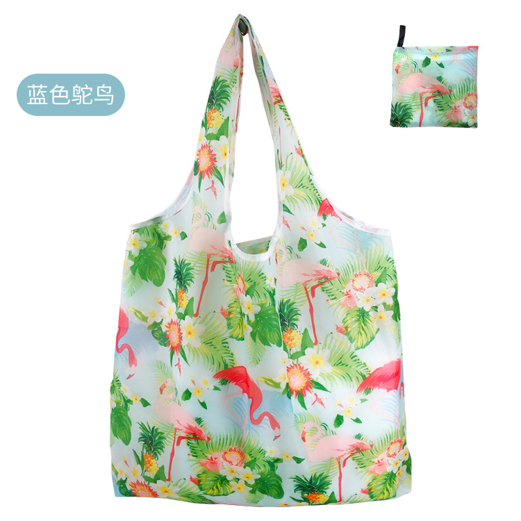 En stock pelo rápido Grande 190T tela de flores bolsa de compras Portátil Bolsa de poliéster bolsa plegable al por mayor bolsa de regalo publicitario