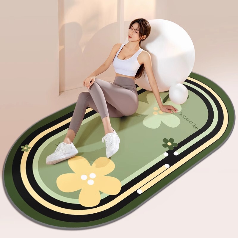 Yoga Mat skipping rope mat mute shock absorption soundproof mat home thickened non-slip indoor long carpet cordless beginner